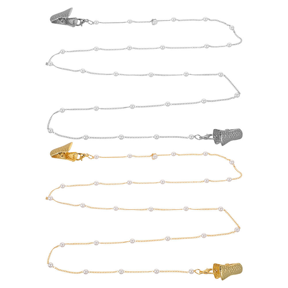 Mask Chain Holder - 2 ชิ้น สายคล้องแว่นตาประดับลูกปัดมุก ดีไซน์ทันสมัย สำหรับผู้หญิง สายคล้องแว่นกันแดด