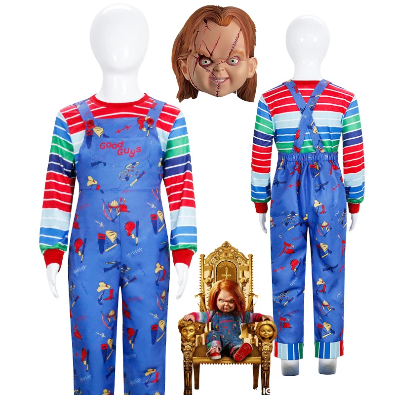 Kids Face Mask - 2025 อะนิเมะน่ากลัวเด็กเล่น Chucky คอสเพลย์เครื่องแต่งกาย Cos หน้ากาก