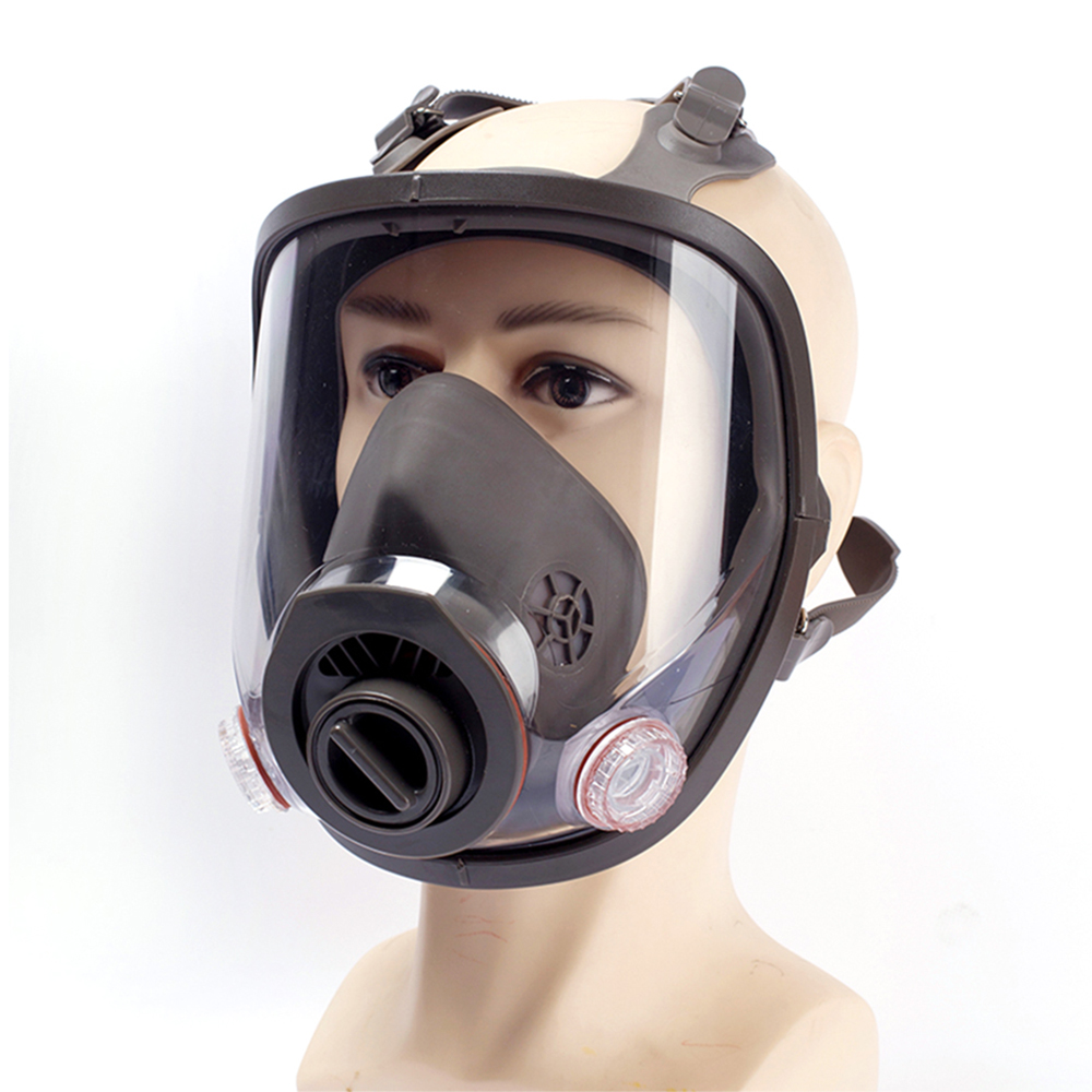 Dust Mask Construction - หน้ากากป้องกันแก๊สพิษแบบเต็มหน้า 3 ช่องต่ออุปกรณ์ รุ่น 6800 พร้อมแผ่นกรองฝุ่น
