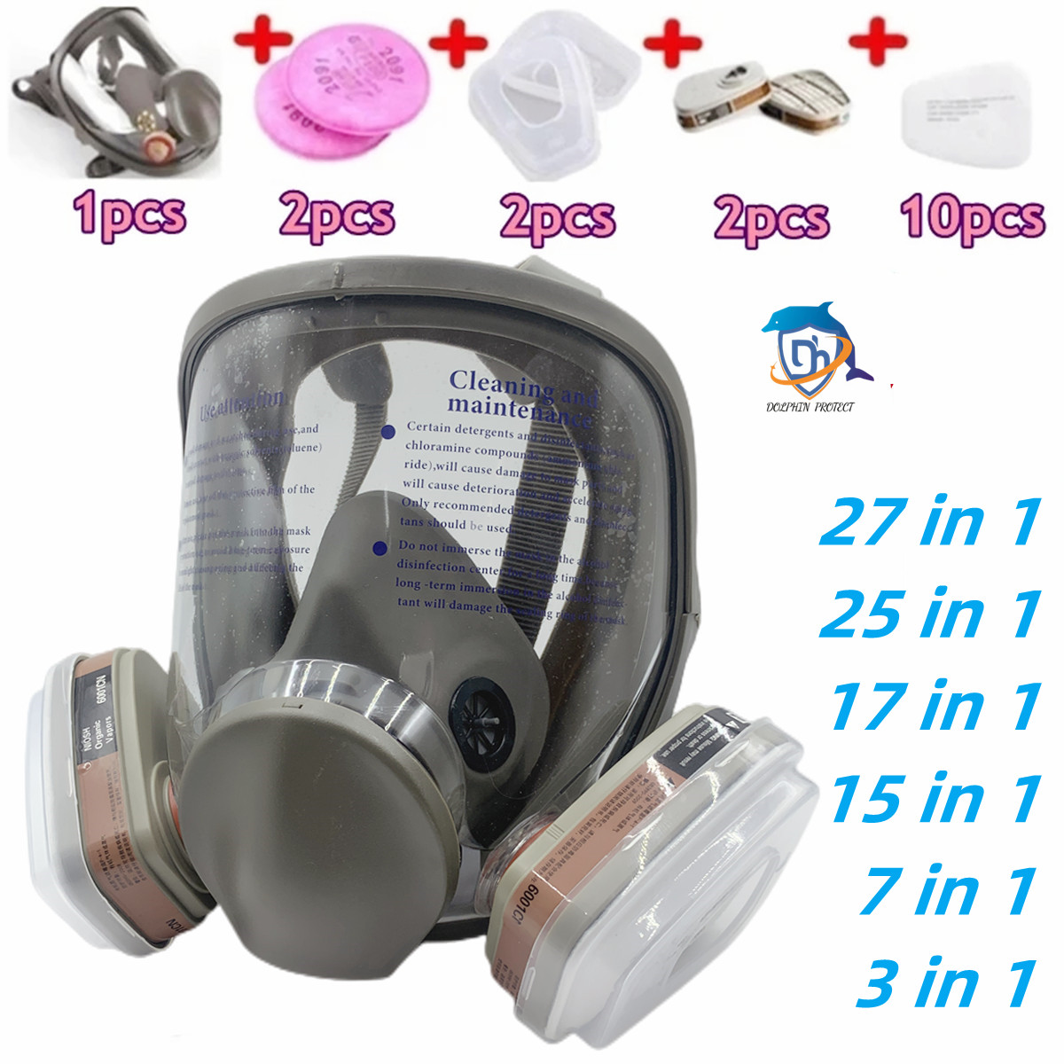 หน้ากากป้องกันสเปรย์แบบเต็มหน้ - Dust Mask Construction บทวิจารณ์และราคา